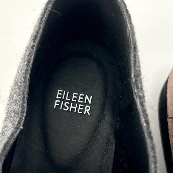 Eileen Fisher System Nims Platform Oxford Shoes Lace Up Grey Felt Size 10 NWOT - Picture 7 of 14